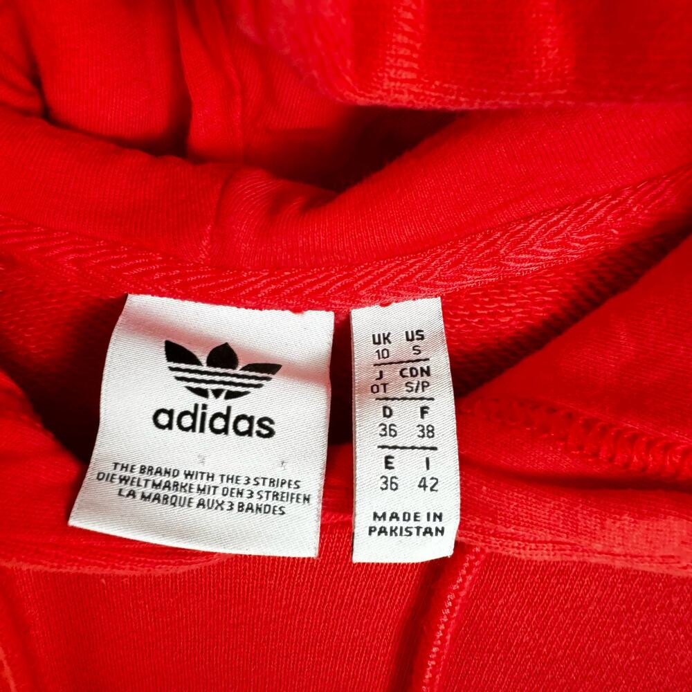 Adidas Women’s Coral Colored Logo Pullover Hoodie Sweatshirt Size Small Cotton - Picture 5 of 9
